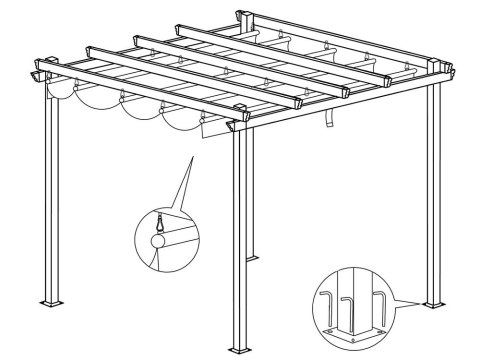 PERGOLA ogrodowa Para Sole ESTIVO Altana tarasowa 3x3x2,4m SP0835