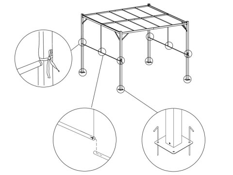 PERGOLA ogrodowa Para Sole ZONA Altana tarasowa 3x3x2m ROLETY SP0836