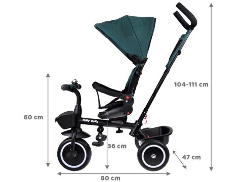 Rowerek dziecięcy trójkołowy Tiny Bike 3w1 z daszkiem OBRACANY SP0650