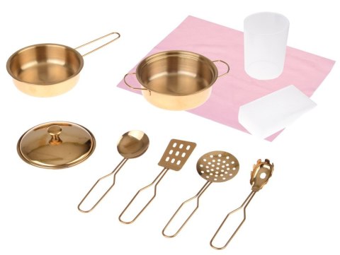 Urocza Różana Drewniana Kuchnia dla dzieci Palnik Zlew Garnki ZA5932