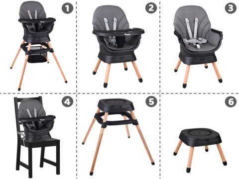 Wielofunkcyjny fotel obracane krzesełko do karmienia 6w1 dla dzieci ZA5659
