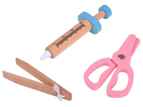 Zestaw MAŁY LEKARZ doktor drewniane akcesoria kuferek ZA4146