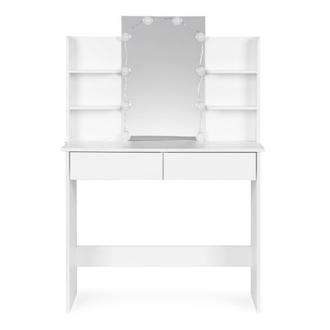 Duża toaletka kosmetyczna z lustrem i oświetleniem LED 3 barwy regulacja jasności ModernHome