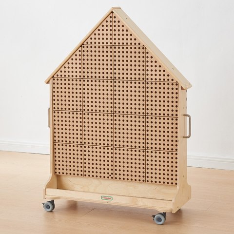 MASTERKIDZ Drewniana Tablica STEM Wolnostojąca XXL w Kształcie Domu + Akcesoria