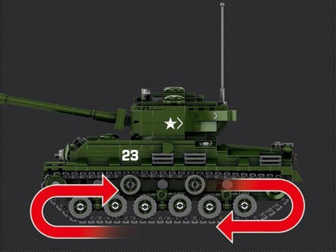 Reobrix Licencjonowane Klocki Czołg Sherman M4A3E8 836 ele ZA5806