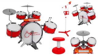 Zestaw muzyczny Perkusja + Keyboard + Mikrofon dla dzieci 3+ czerwony Dźwięki Światła