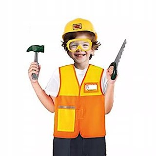 Zestaw narzędzi dla dzieci z kamizelką dla małego majsterkowicza budowlańca