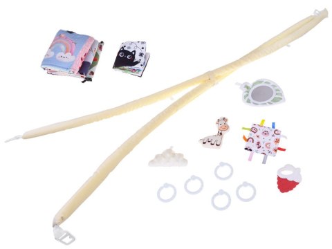 Mata Edukacyjna z Pałąkiem + Zabawki Gryzak Książeczka Kontrastowa ZA5827