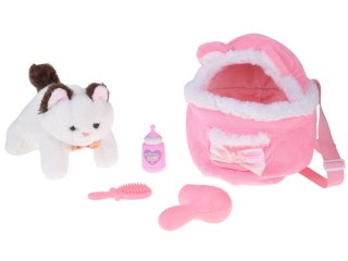 Mięciutki KOTEK z efektem bicia serca i wyginanymi łapkami w plecaku ZA5593