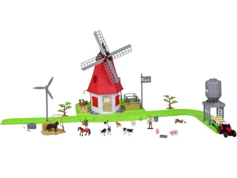 SERIA ZWIERZĘTA FARMA Zestaw WIATRAK młyn 101ele figurki ZA5688