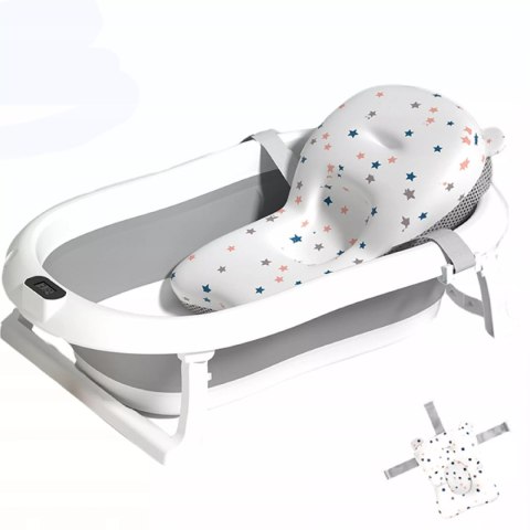 Składana wanienka z termometrem bezpieczna kąpiel + poduszka do kapieli