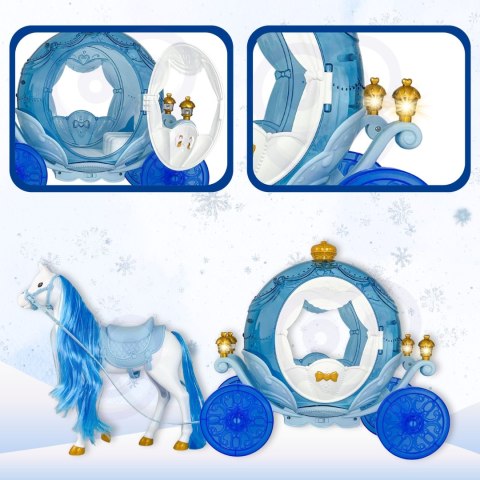 WOOPIE ROYAL Lalka Lodowa Księżniczka Lily i Magiczny Duży Powóz Karoca Akcesoria