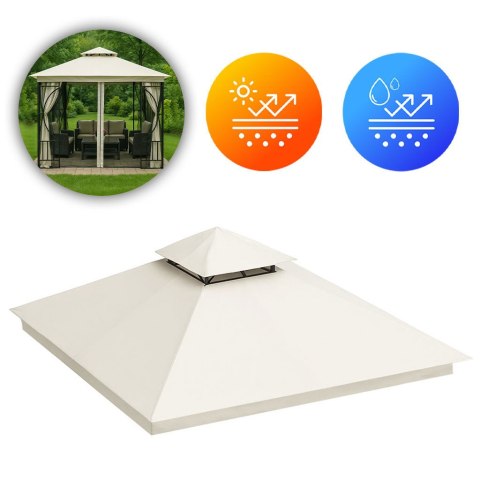 DACH DO PAWILONU OGRODOWEGO 3X3 M WODOODPORNE POSZYCIE OTWÓR WENTYLACYJNY BEŻOWY MULTIGARDEN