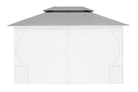 DACH DO PAWILONU OGRODOWEGO 3X4 M WODOODPORNE POSZYCIE OTWÓR WENTYLACYJNY SZARY MULTIGARDEN