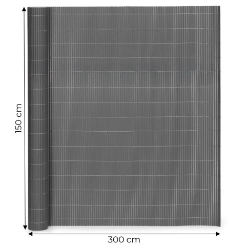 DWUSTRONNA MATA BAMBUSOWA 150X300 CM NA BALKON TARAS OGRODZENIE ANTRACYT MULTIGARDEN