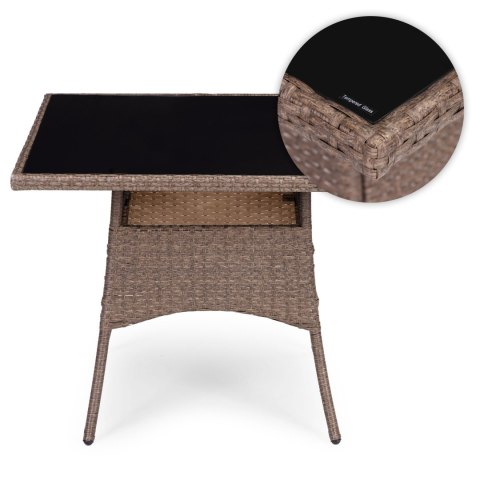 KOMPLET MEBLI OGRODOWYCH Z TECHNORATTANU 4 KRZESŁA + STÓŁ MULTIGARDEN