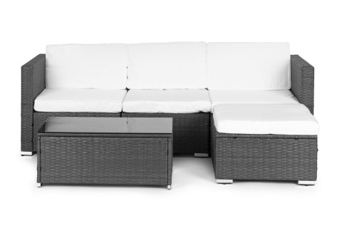 KOMPLET MEBLI OGRODOWYCH Z TECHNORATTANU NAROŻNIK MODUŁOWY STOLIK SZARY MULTIGARDEN