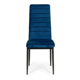 KRZESŁA Z WYPROFILOWANYM OPARCIEM- VELVET NIEBIESKI - 4 SZTUKI