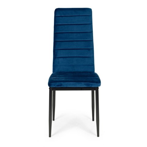 KRZESŁA Z WYPROFILOWANYM OPARCIEM- VELVET NIEBIESKI - 4 SZTUKI