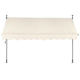 MARKIZA PRZECIWSŁONECZNA BALKONOWA 300X120 CM REGULACJA WYSOKOŚCI WODOODPORNA KORBKA RĘCZNA BEŻOWA MULTIGARDEN