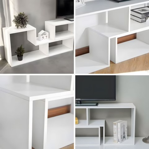 NOWOCZESNY REGAŁ MODUŁOWY GEOMETRYCZNY SZAFKA NA KSIĄŻKI 4 PÓŁKI MODERNHOME