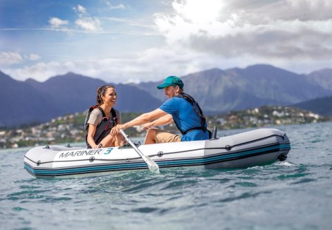 PONTON DMUCHANY MARINER 3 DLA 3 OSÓB WIOSŁA POMPKA UCHWYTY NA WĘDKĘ I SILNIK INTEX 68373