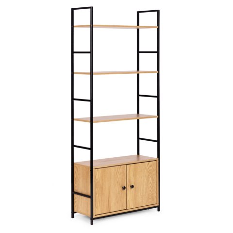 REGAŁ LOFTOWY INDUSTRIALNY Z ZAMYKANĄ SZAFKĄ 4 PÓŁKI MODERNHOME