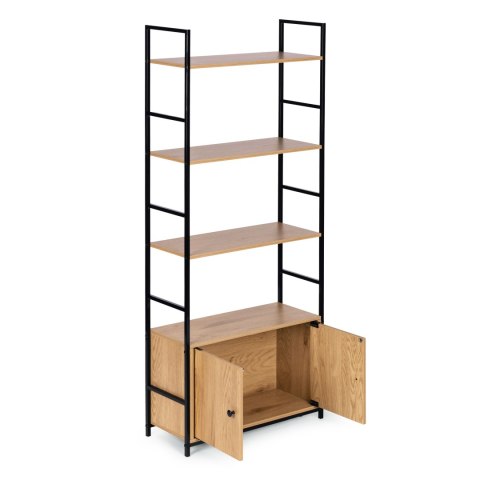 REGAŁ LOFTOWY INDUSTRIALNY Z ZAMYKANĄ SZAFKĄ 4 PÓŁKI MODERNHOME