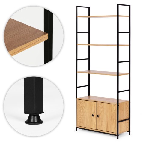 REGAŁ LOFTOWY INDUSTRIALNY Z ZAMYKANĄ SZAFKĄ 4 PÓŁKI MODERNHOME