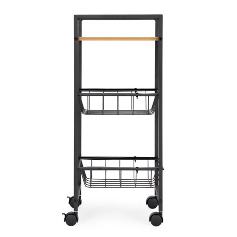 REGAŁ MOBILNY SZAFKA Z 2 KOSZAMI I PÓŁKĄ ORGANIZER NA KÓŁKACH MODERNHOME