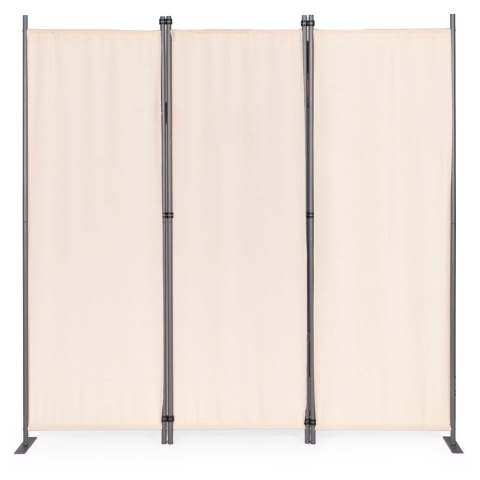 SKŁADANY PARAWAN OGRODOWY POKOJOWY 3-PANELOWY 167X164 CM BEŻOWY MULTIGARDEN