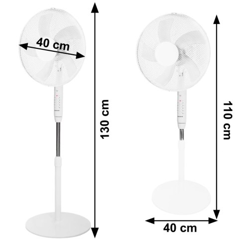 WENTYLATOR PODŁOGOWY WIATRAK STOJĄCY 45W 3 TRYBY PRACY 5 ŁOPATEK TIMER PILOT