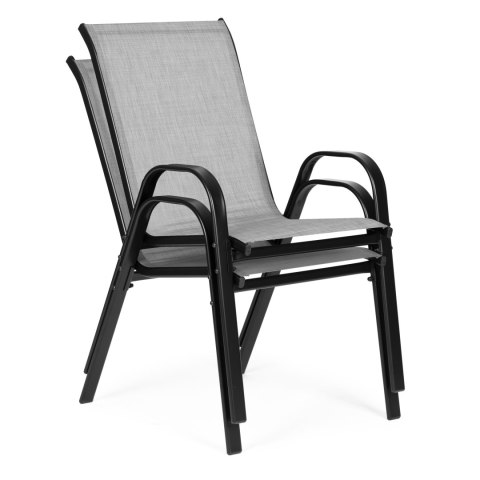 ZESTAW KOMPLET 4 KRZESEŁ OGRODOWYCH NA TARAS BALKON JASNY SZARY MULTIGARDEN