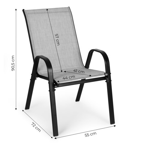 ZESTAW KOMPLET 4 KRZESEŁ OGRODOWYCH NA TARAS BALKON JASNY SZARY MULTIGARDEN