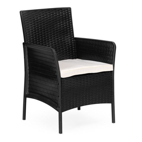 ZESTAW MEBLI OGRODOWYCH STÓŁ ŁAWKA FOTELE CZARNY MULTIGARDEN