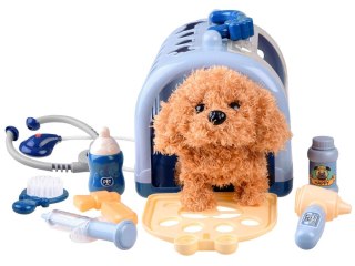 Interaktywny Piesek zestaw mały weterynarz akcesoria transporter ZA4356