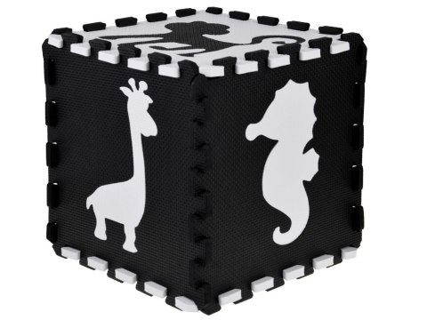 Puzzle piankowe - kontrastowa mata dla niemowląt ZWIERZĘTA 120x120cm ZA4783