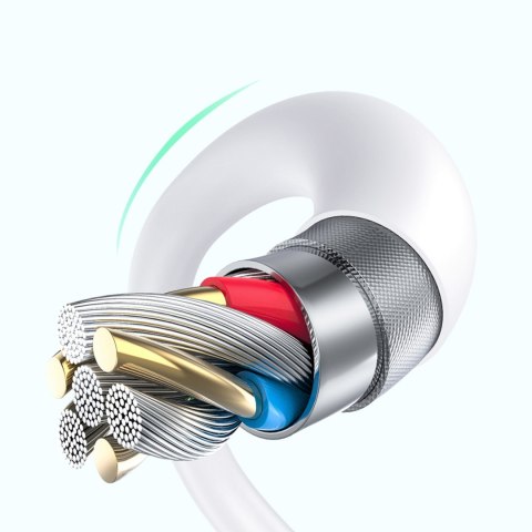 Ładowarka sieciowa GaN USB-A USB-C z kablem USB-C 65W - biała