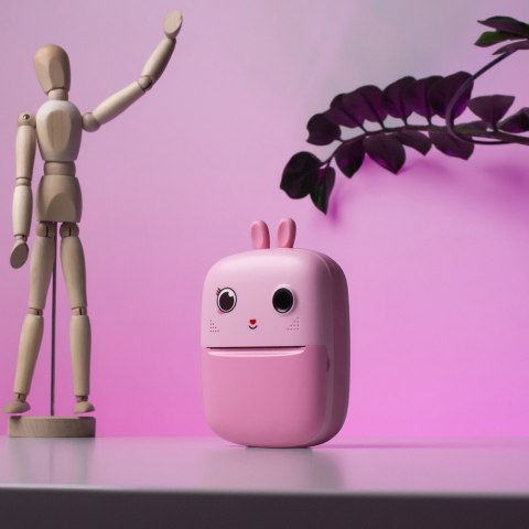 Mini drukarka termiczna z aparatem fotograficznym i kamerą HURC10R - różowa