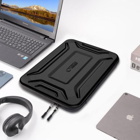 Pokrowiec etui usztywniane wodoodporne na laptopa 15-16'' - czarny