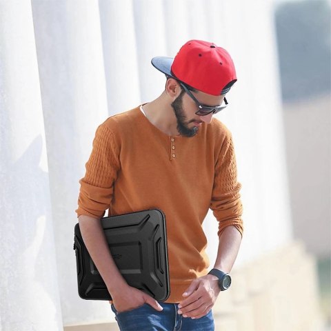 Pokrowiec etui usztywniane wodoodporne na laptopa 15-16'' - czarny