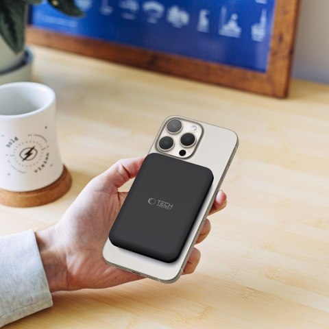 Powerbank magnetyczny 5000mAh LifeMag PB10 MagSafe 15W USB-C z kablem USB-C - czarny