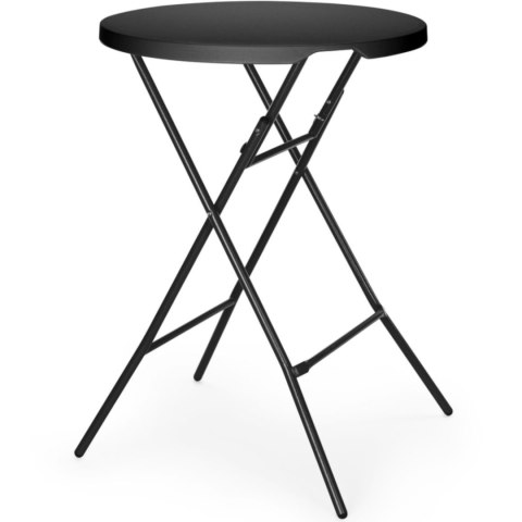 Stolik koktajlowy barowy cateringowy składany śr. 80x110 cm - czarny