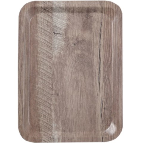 Taca do serwowania prostokątna antypoślizgowa 370x530 mm - ciemne drewno