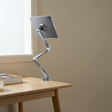 Uchwyt magnetyczny biurkowy 360 składany na telefon tablet - szary