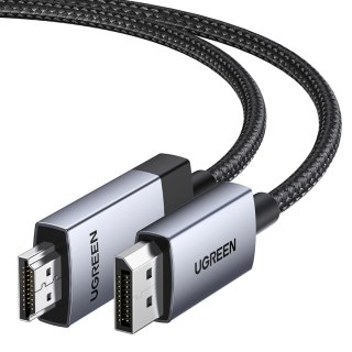 Kabel przewód DisplayPort - HDMI 4K 60Hz 3m - szary