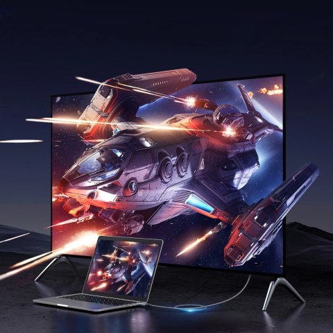 Kabel przewód DisplayPort - HDMI 4K 60Hz 3m - szary