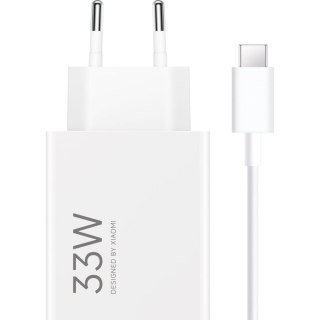 Ładowarka sieciowa USB-A 33W z kablem USB-C - biała