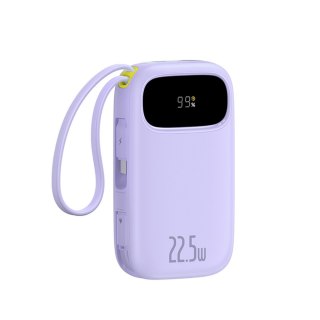 Powerbank 20000mAh 22.5W z wyświetlaczem kablem EnerFill FC21 Qpow 3 Ultra - fioletowy