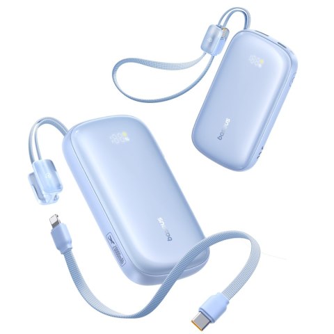 Powerbank 20000mAh 22.5W z wyświetlaczem kablem EnerFill FC21 Qpow 3 Ultra - niebieski